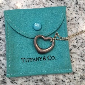 Tiffany & Co Open Heart Pendant Necklace & Chain